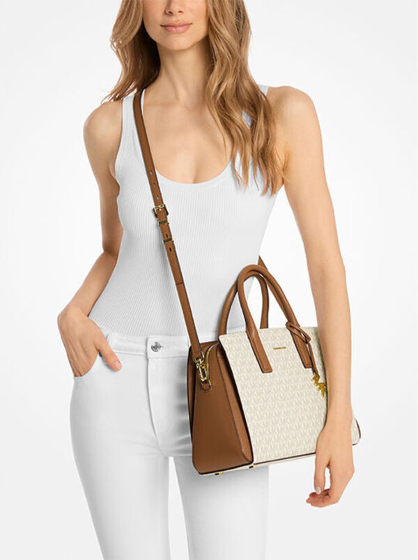 Laila Medium Signature Logo Satchel - Image 3