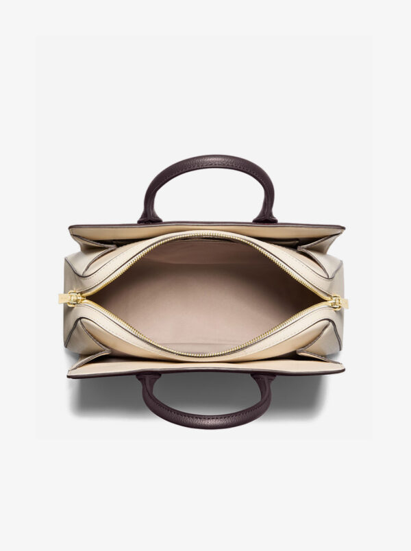 Laila Medium Color-Block Pebbled Leather Satchel - Image 3