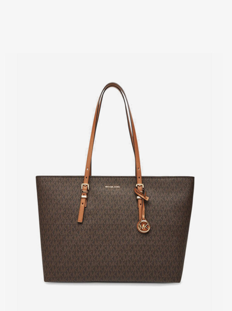 Quinn Large Signature Logo and Leather Tote Bag