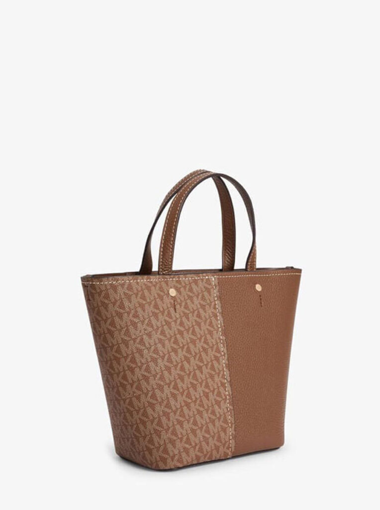 Flora Medium Signature Logo and Pebbled Leather Crossbody Bag