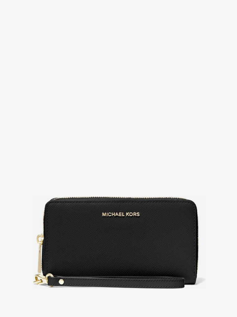 Large Crossgrain Leather Smartphone Wristlet