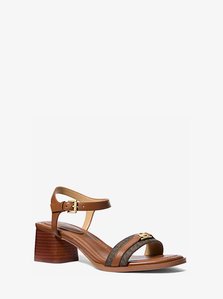 Mandy Signature Logo and Leather Sandal