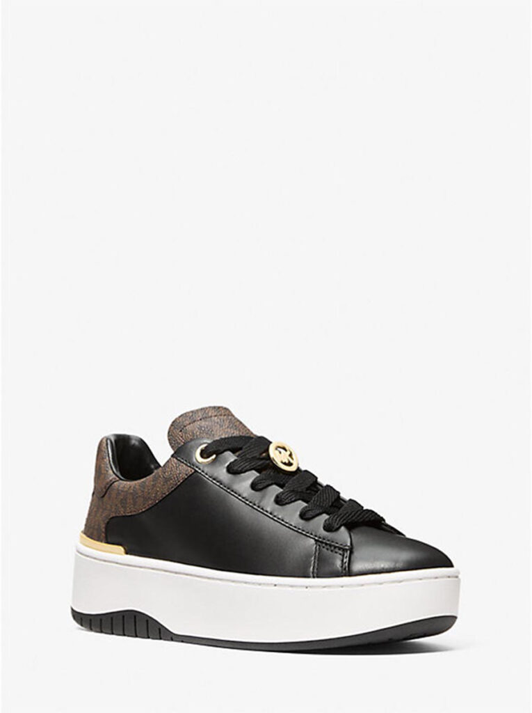 Dottie Leather and Signature Logo Sneaker
