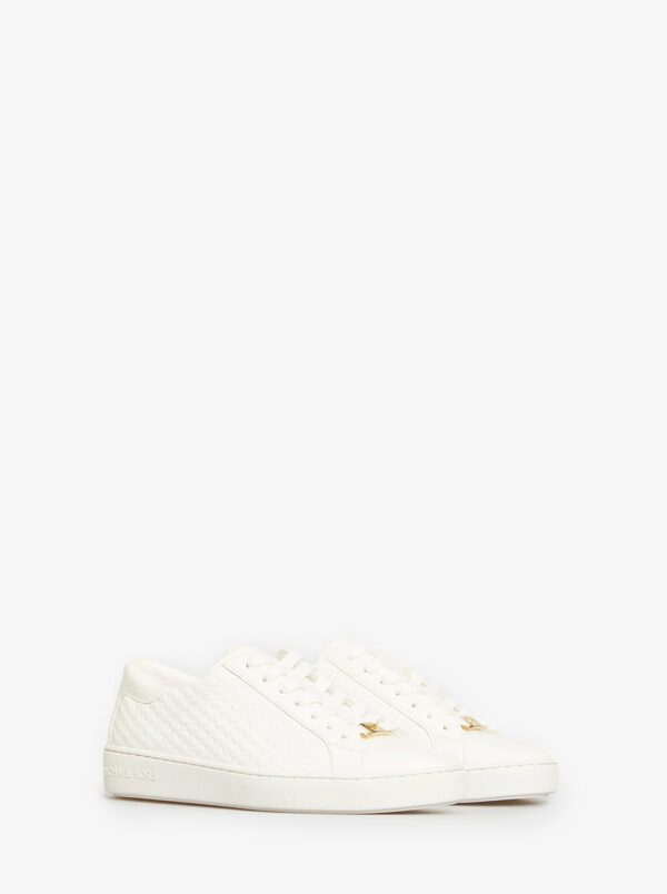 Colby Embossed-Logo Leather Sneaker
